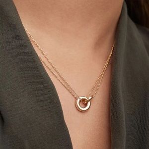 14K Gold Filled Infinity Double Circle Necklace